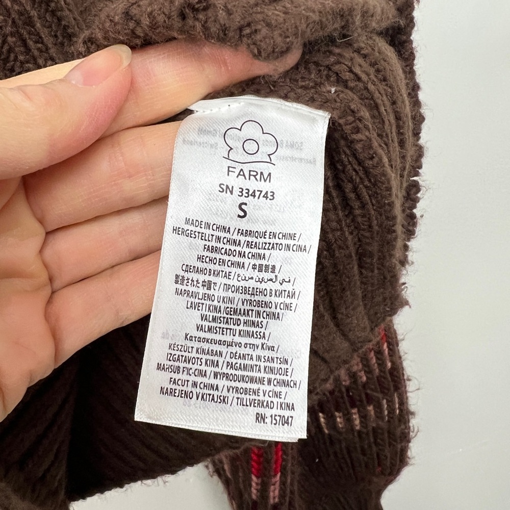FARM Rio Striped Ribbed-knit Cardigan S - Picture 6 of 8